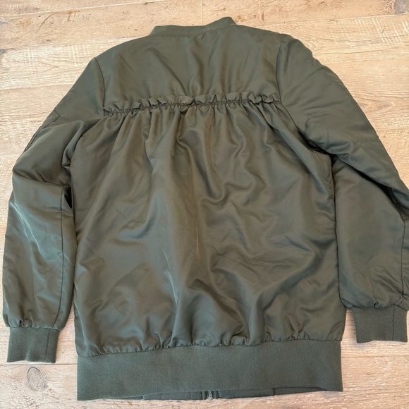 Katherine Barclay long bomber jacket M army green - Picture 3 of 6